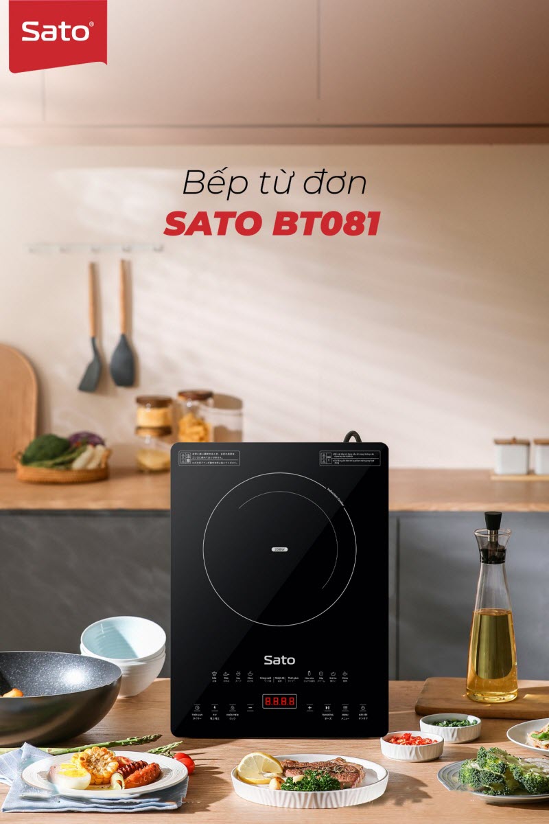 Bếp từ đơn SATO BT061/081 (Tặng nồi lẩu inox) 6 Bếp từ đơn SATO BT061/081 (Tặng nồi lẩu inox) 6