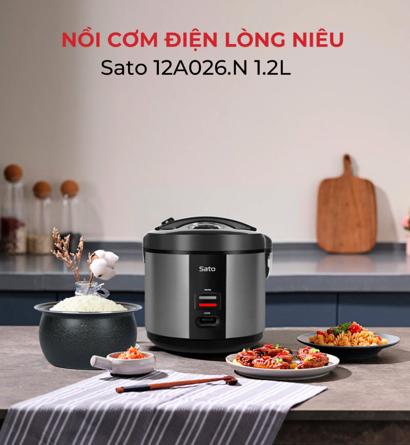Nồi cơm điện Sato 1.2L – Top 3 mẫu bán chạy cho gia đình ít người