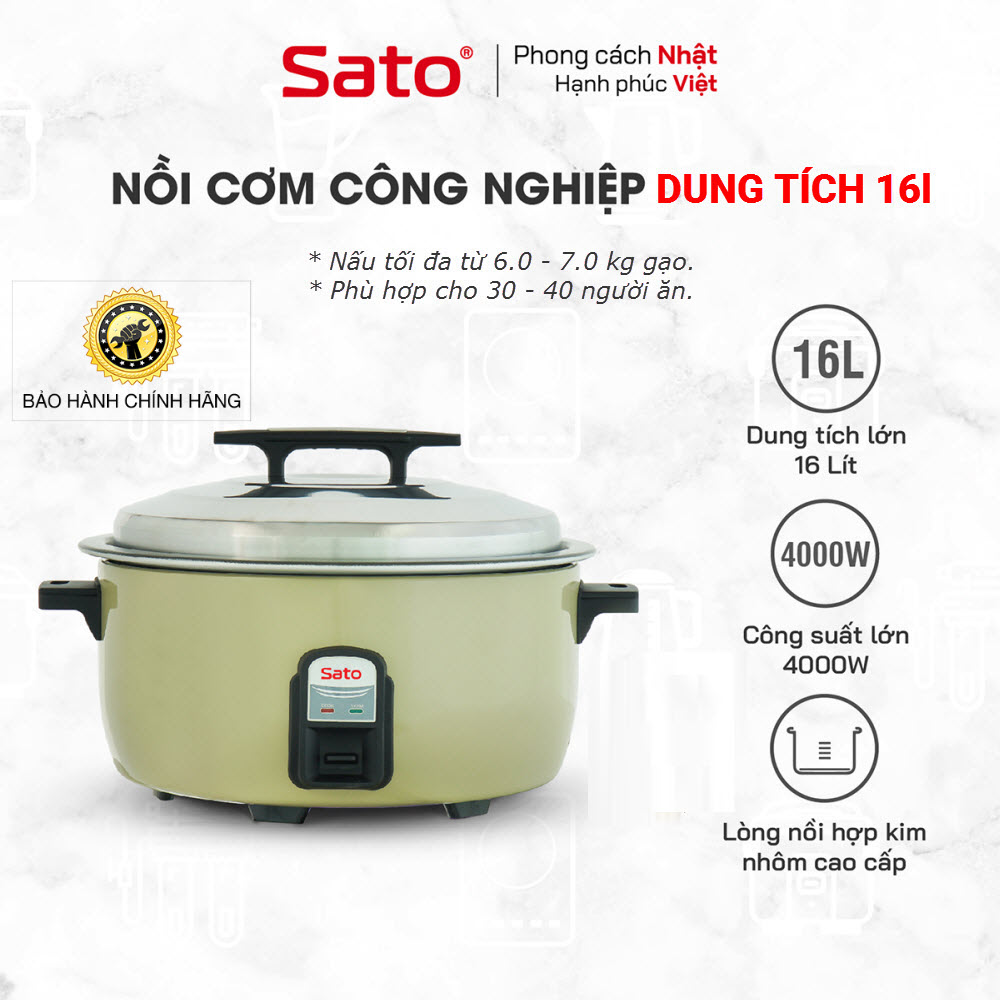 Nồi cơm điện công nghiệp Sato 16 Lít 2