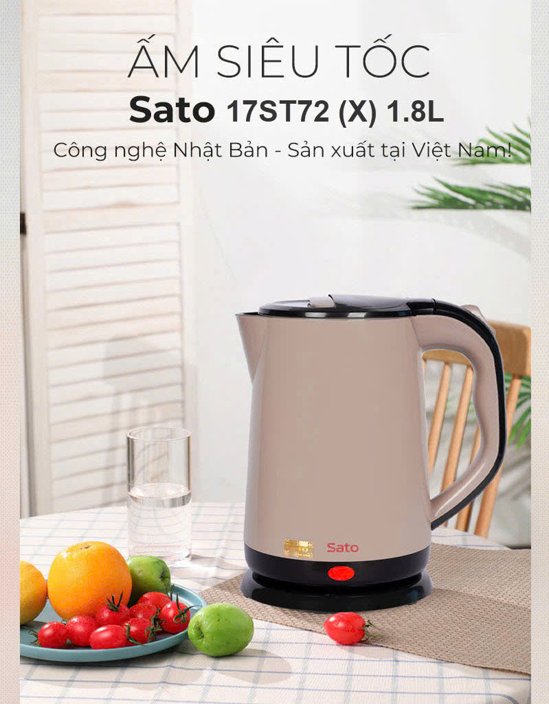 Ấm siêu tốc SATO 17ST72 (X) 1.8L 