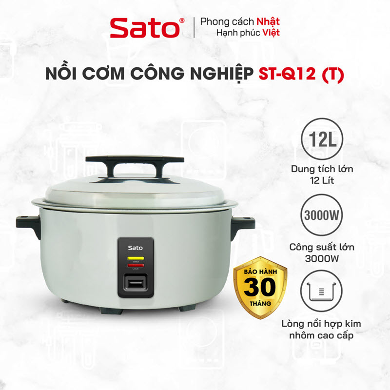 Nồi cơm điện công nghiệp Sato 12L t