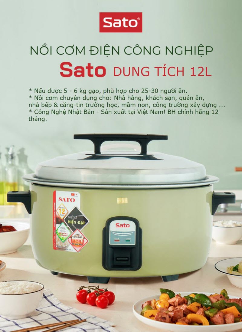 Nồi cơm điện công nghiệp Sato 12L v