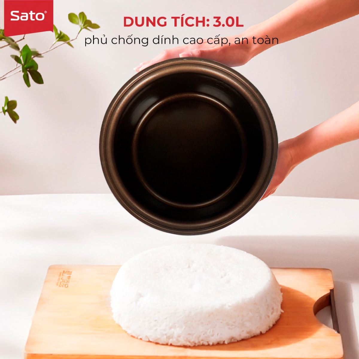 Nồi cơm điện lòng niêu Sato 30S026.N 3.0L 2