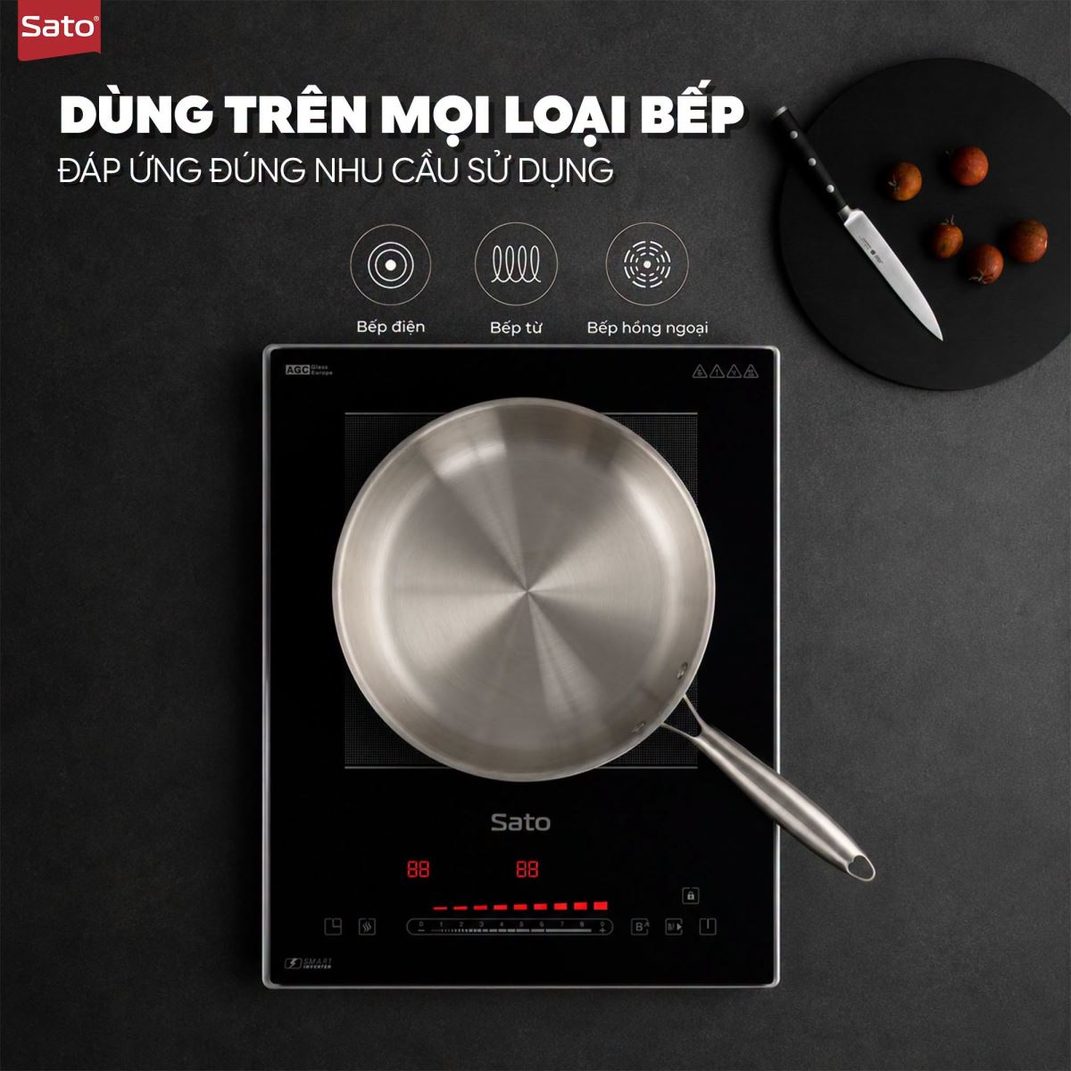 Chảo Inox Sato 28CH012 28cm 2 4