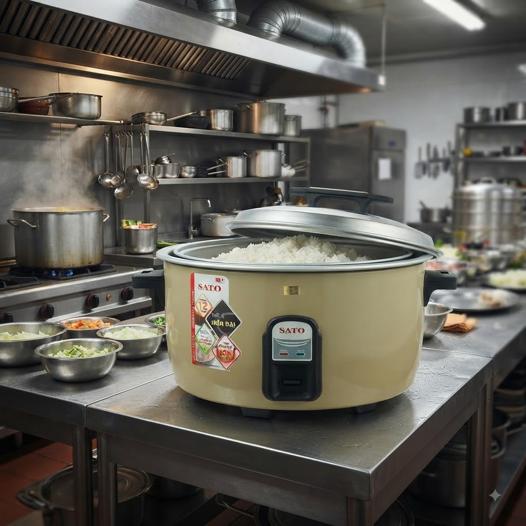 Nồi cơm điện công nghiệp Sato 12L và 16L: Nên chọn loại nào?