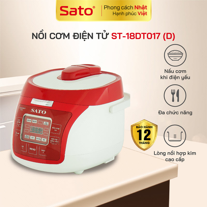 Nồi cơm điện tử SATO 18DT017 (D) 1.8L