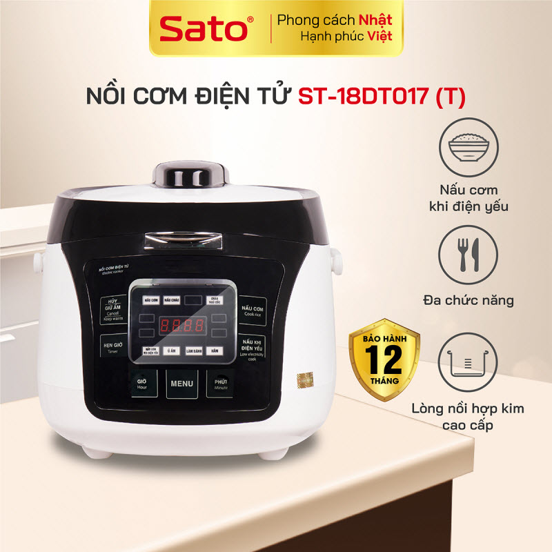 Nồi cơm điện tử SATO 18DT017 (T) 1.8L